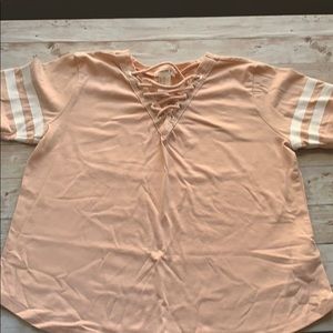 Forever 21 girls lattice front tee